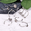 9Pcs 3 Styles 304 Stainless Steel Cuff Pad Ring Settings STAS-PJ0001-16P-3