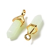 Luminous/Glow Bullet Glass Pointed Pendants GLAA-K058-01G-02-4