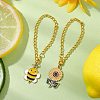 2Pcs 2 Styles Sunflower & Bees Alloy Enamel Cup Charms HJEW-JM02583-2