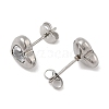 Ion Plating(IP) 304 Stainless Steel Heart Stud Earrings EJEW-C099-13PG-02-3