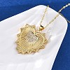 Brass Micro Pave Clear Cubic Zirconia Heart Pendant Necklaces for Women NJEW-S438-07C-G-3