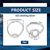1Pc 925 Sterling Silver Adjustable Ring Components STER-BC0003-97G-P-2