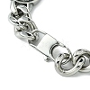 304 Stainless Steel Knot Cuban Link Chain Bracelets for Women Men BJEW-C063-05AS-3