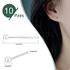   10 Pairs Sterling Silver Round Ball Stud Earrings for Men Women EJEW-PH0001-21-5