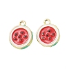 Fruits Style Eco-Friendly Rack Plating Brass Enamel Pendants KK-S507-07B-G-1