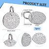 5Pcs 925 Sterling Silver Textured Flat Round Charms with Jump Rings STER-BC0003-98S-2