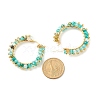 Natural Agate Beaded Hoop Earrings EJEW-JE04847-04-4