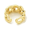 Brass with Cubic Zirconia Open Cuff Rings for Women RJEW-U011-11G-3