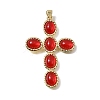 Brass Glass Pendants KK-Z155-09G-02-2