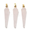 Natural Rose Quartz Pointed Pendants G-D089-01G-06-1