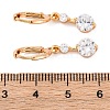 Brass Micro Pave Clear Cubic Zirconia Leverback Earrings EJEW-K300-17G-5