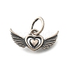 925 Sterling Silver Angel Wings Heart Charms STER-L066-04AS-1