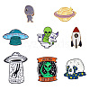 Sparkeads 8pcs 8 style Alien Theme Enamel Pins JEWB-SK0001-01-1