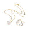 Plated Natural Baroque Pearl Keshi Pearl Beads Jewelry Sets SJEW-JS00977-1