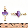 Printed Light Gold Tone Alloy Pendants ENAM-N056-207C-3