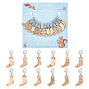 12Pcs 12 Style Sock Pendant Locking Stitch Markers HJEW-AB00645-1