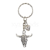 Tibetan Style Alloy Bull Head Kcychain KEYC-JKC00562-2