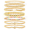 7Pcs Brass Round Beaded Bracelets for Women SB9067-4-1