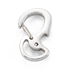 Non-Tarnish 304 Stainless Steel Push Gate Snap Keychain Clasp Findings STAS-C024-18P-2