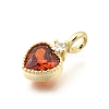Brass Pave Cubic Zirconia Charms KK-Q097-03B-G-2