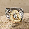 Hammered Alloy Finger Link Rings for Women FS-WG9B92C-03-4