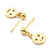 Rack Plating Brass Smiling Face Dangle Stud Earrings KK-C026-03G-2