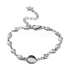 Tarnish Resistant 201 Stainless Steel Link Bracelet Settings Fit for Cabochons MAK-K023-01B-P-1