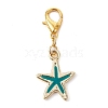 Starfish Alloy Enamel Pendant Decoration HJEW-JM01633-4