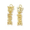 Rack Plating Brass Micro Pave Cubic Zirconia Pendants ZIRC-I061-04G-1