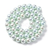 UV Plating Pearlized Glass Pearl Beads Strands GLAA-F128-01B-T13-4