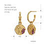 304 Stainless Steel Micro Pave Cubic Zirconia Stud Dangle Earrings WGC9028-01-2