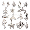 64Pcs 16 Style Ocean Tibetan Style Alloy Pendants FIND-SC0016-65-6