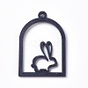 Acrylic Bunny Open Back Bezel Pendants KY-WH0019-03-2
