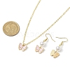 Alloy Enamel Butterfly Charm Necklaces & Dangle Earring & ABS Plastic Imitation Pearl Beads Bracelets Sets SJEW-JS01315-01-3