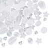 100Pcs 5 Style Transparent Frosted Acrylic Beads FACR-PJ0001-02-3