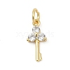 Brass Pave Cubic Zirconia 
Pendants KK-U062-47G-1