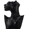 Silver Color Plated Brass Cubic Zirconia Cube Pendant Necklace NJEW-BB00455-5