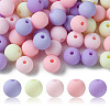 70Pcs Rubberized Style Acrylic Beads MACR-FS0001-71C-2