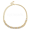 304 Stainless Steel Twisted Chain Bib Necklaces for Women NJEW-A032-10G-2