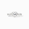 2Pcs Heart 925 Sterling Silver Micro Pave Clear Cubic Zirconia Finger Rings for Women FS-WG4005F-06-1