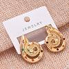 Alloy Cubic Zirconia Stud Earrings EJEW-M092-03G-3