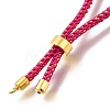 Braided Cotton Cord Slider Bracelet Making MAK-R001-01G-03-3