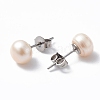 Natural Pearl Ear Studs EJEW-P223-01E-P02-2