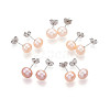 Pearl Ball Stud Earrings EJEW-Q701-01B-01-2