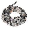 Natural Black Rutilated Quartz Beads Strands G-H003-B05-02A-5