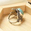 Synthetic Turquoise Adjustable Rings RJEW-I108-02AS-10-3