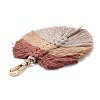 Handmade Braided Macrame Cotton Thread Leaf Pendant Decorations GLAA-K060-08KCG-08-3