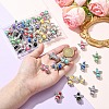48Pcs 12 Colors Glass Pendants PALLOY-YW00051-5