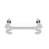 304 Stainless Steel Clear Cubic Zirconia Nipple Bar WGA11FA-03-1