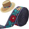 FINGERINSPIRE Embroidered Ethnic Style Cotton Ribbons SRIB-FG0001-04A-1